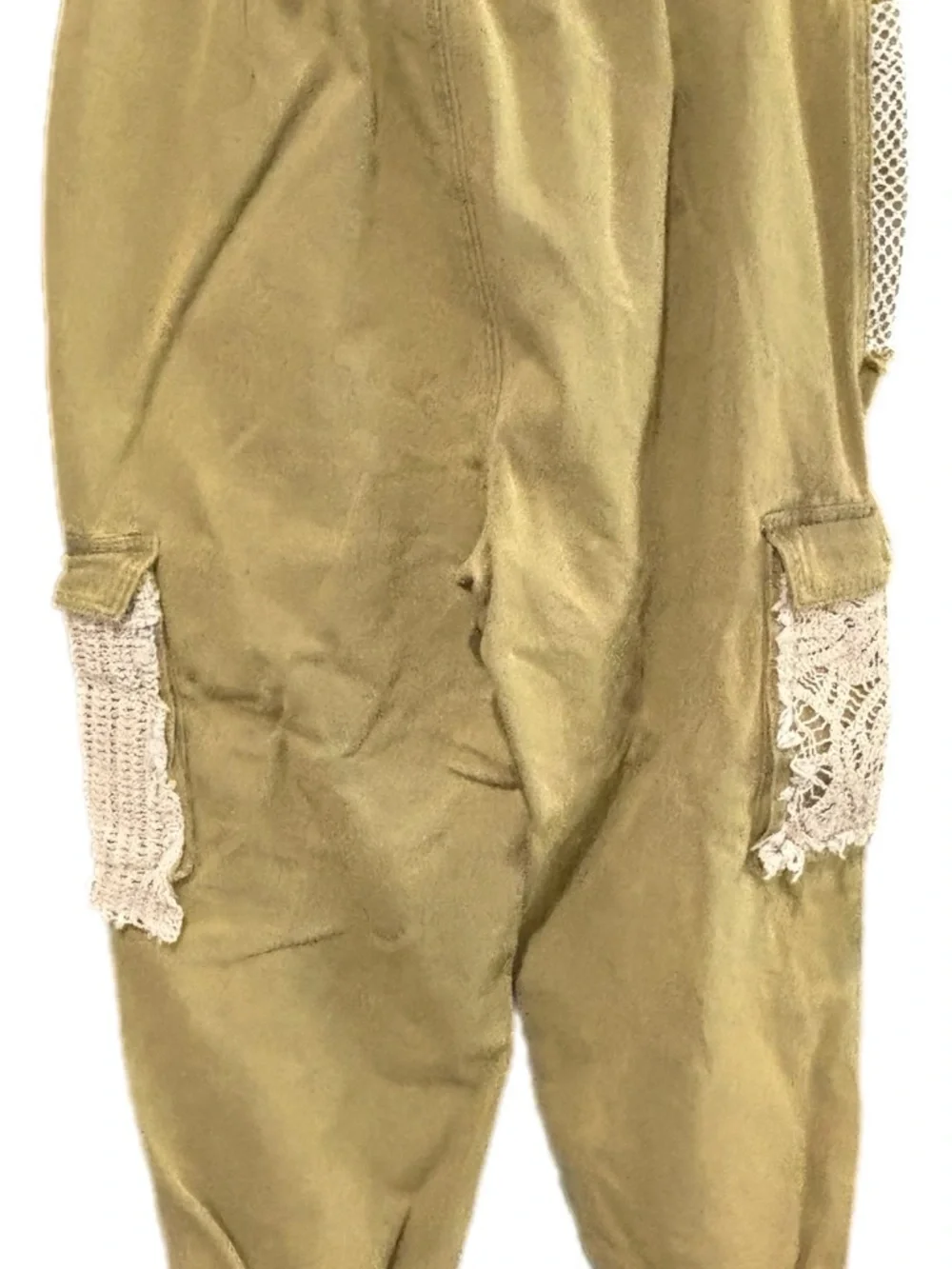 POL Boutique Boho Patchwork Jogger Jeans SZ M High Waisted Distressed Baggy Fit - Picture 5 of 8